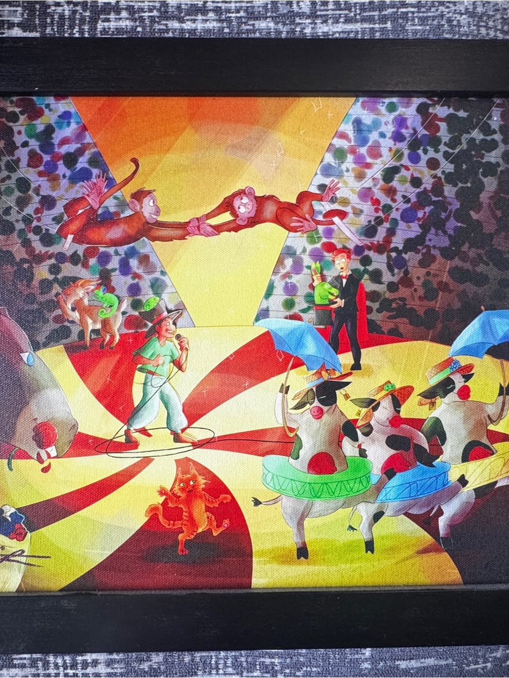 Whimsical Circus Canvas Art - Colorful Carnival Scene